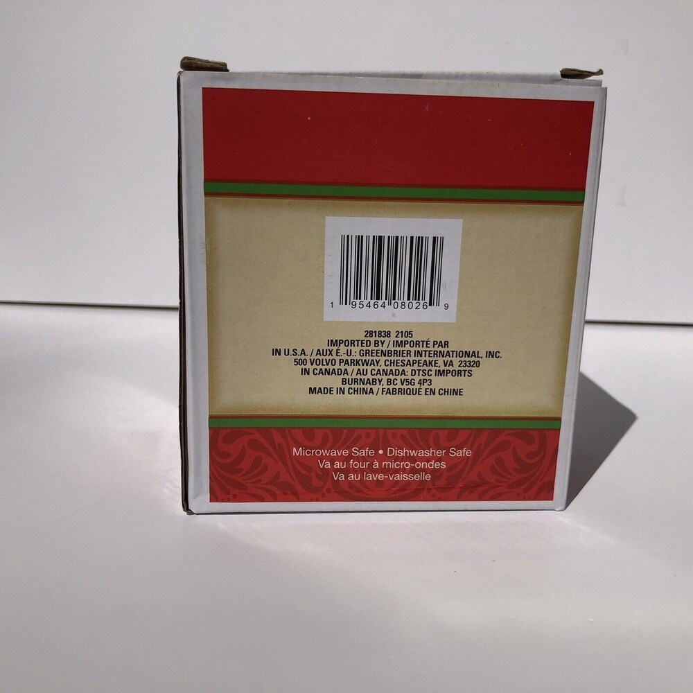 Holiday Christmas Mug Royal Norfolk 12oz Greenbrier International New in box gw - Picture 7 of 7